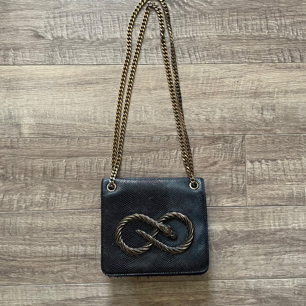 ASOS Design dragon infinity purse, gold chain adjustable strap, magnetic closure